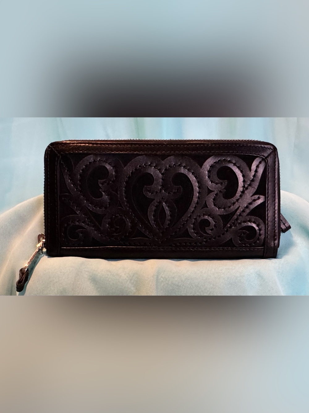 Brighton Black Embellished Wallet With Hearts - Picture 1 of 7